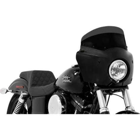 Memphis Shades Road Warrior Fairing 7" Black Windshield Kit Harley Sof ...