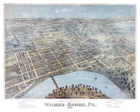 Beautifully restored map of Wilkes-Barre, PA from 1885 - KNOWOL