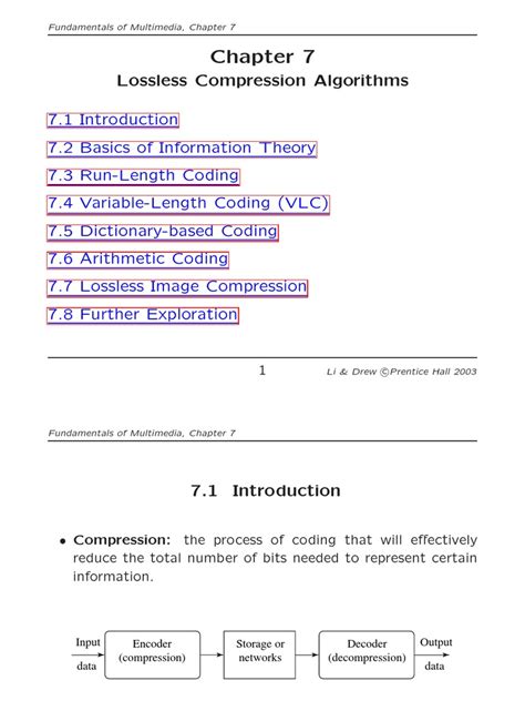 Chapter 07 - Lossless Compression Algorithms | Data Compression | Code