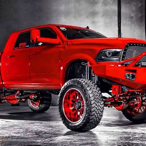 Lifted red dodge Jacked Up Trucks, Dodge Trucks Ram, Cool Trucks ...