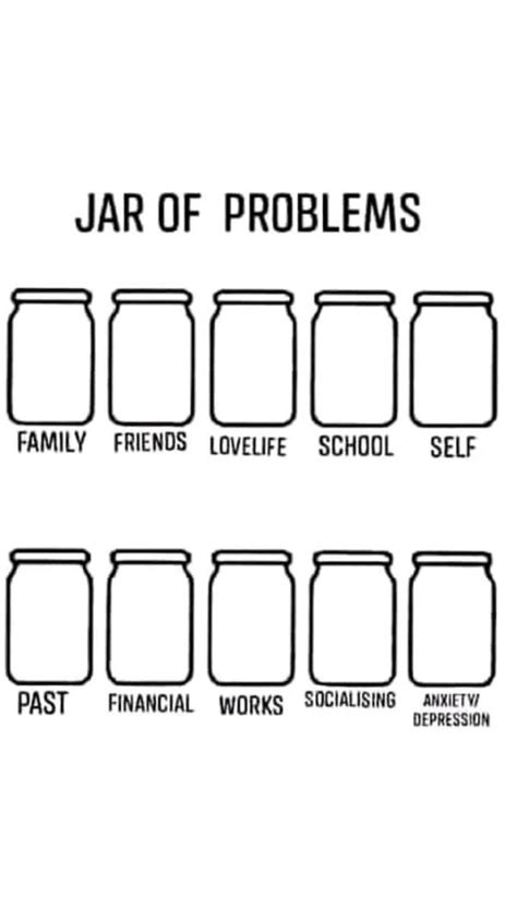 jar of problems | Tagalog quotes hugot funny, Jar of happiness template, Fill the jars template