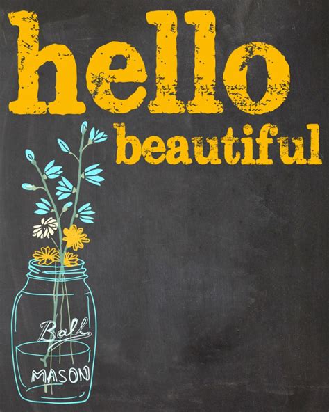 Hello Beautiful Free Printable