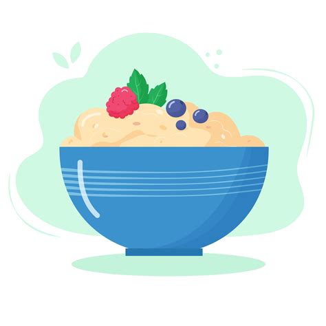 Porridge with berries 6719939 Vector Art at Vecteezy