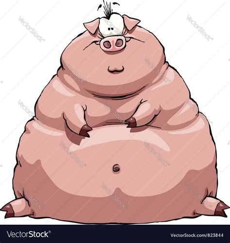 Fat pig Royalty Free Vector Image - VectorStock