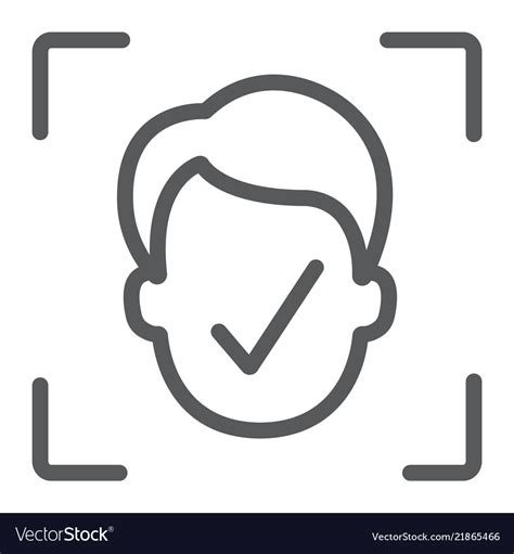 Face id line icon recognition Royalty Free Vector Image