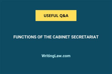 What Are the Roles and Functions of the Cabinet Secretariat?