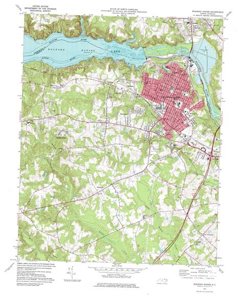 Roanoke Rapids topographic map 1:24,000 scale, North Carolina