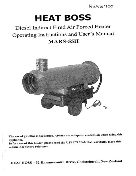 Product Manual for HEAT BOSS 55kw Diesel Heater with | Manualzz