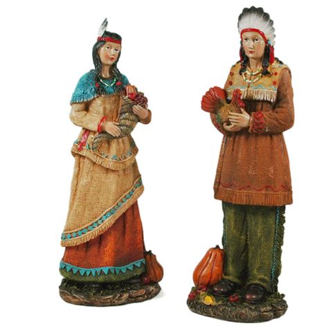 Thanksgiving Native American Indian Couples Figurines | Thanksgiving Wikii