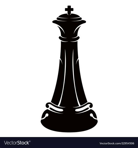 Silhouette of a king chess piece Royalty Free Vector Image