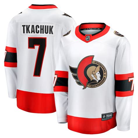 Men's Ottawa Senators Brady Tkachuk Fanatics Branded White 2020/21 Away ...