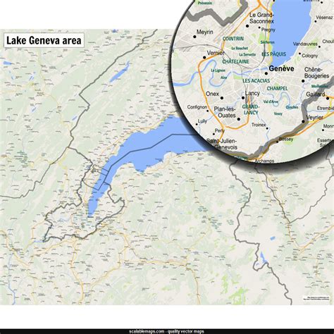 ScalableMaps: Vector map of Lake Geneva (gmap regional map theme)