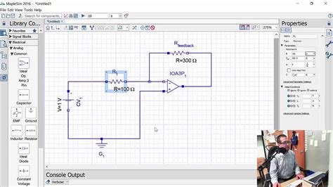 Using MapleSim to Generate Equations for an Op-Amp Circuit - YouTube