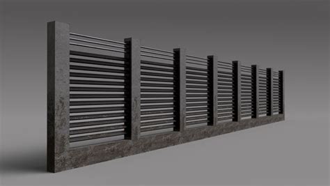 Low Poly Fence with 7 Texture Variations in used Stone and Iron 3D 모델 ...