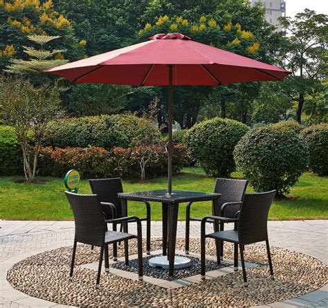 Patio Furniture With Umbrella : Garden Oasis East Point 9 Ft. Market Umbrella - Outdoor ...