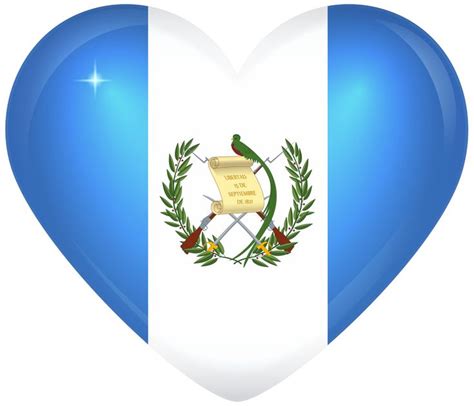 the flag of guatemala in a heart shape