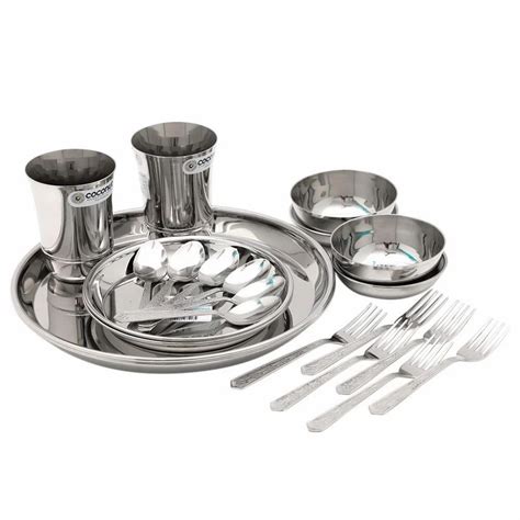 Stainless Steel Dinner Set at Rs 320/set in Ahmedabad | ID: 19989661630