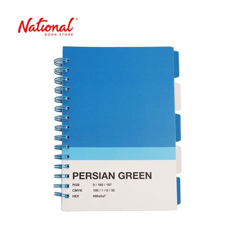 PREMIERE NOTES 5-SUBJECT NOTEBOOK COLOR CODED 6X8.5IN BLUE GREEN 125S 70GSM - SCHOOL SUPPLIES