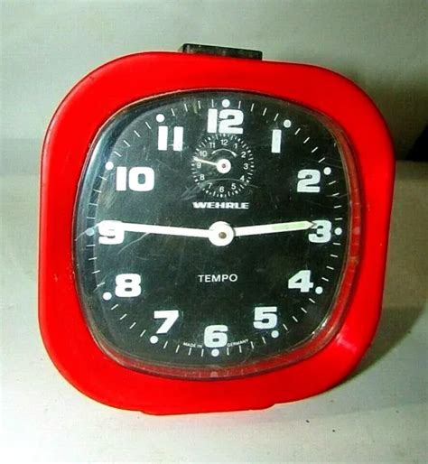 VINTAGE WEHRLE TEMPO Alarm Clock, Red Mechanical Alarm Clock, Made In Germany $329.90 - PicClick