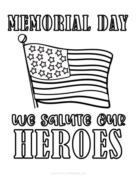 Free Memorial Day Coloring Pages | Simply Love Printables