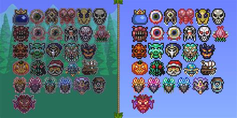 |No Paint| All boss map icons pixel art : Terraria