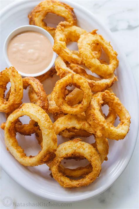 Crispy Onion Rings with Dipping Sauce (VIDEO) - NatashasKitchen.com