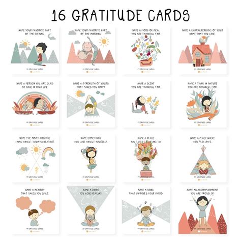 16 Printable Gratitude Cards INSTANT DOWNLOAD English and Portuguese - Etsy