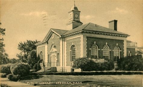 Library Postcards: 1954 Public Library, Needham, Massachusetts