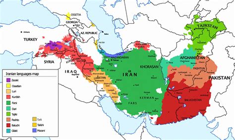 Iranian-languages-map نقشهٔ پراکندگی گویشگران به زبانهای ایرانی | Map, Language map, Historical maps