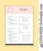 2 Feminine Cv Resume Template In Pink Color Clip Art | Royalty Free - GoGraph
