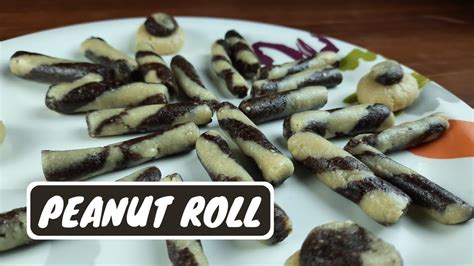 Choco Peanut Roll Recipe | How to make Chocolate Flavoured Peanut Rolls - YouTube