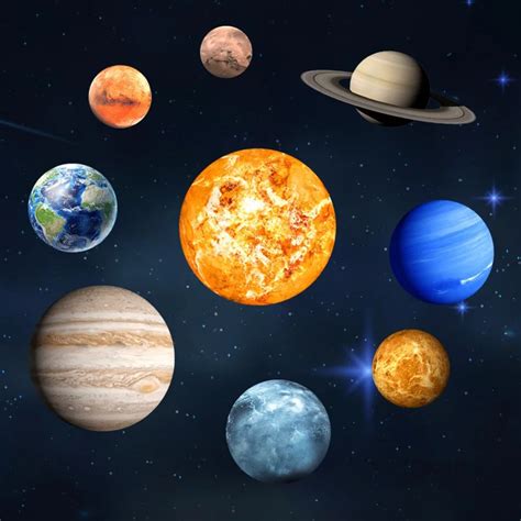 KEDODE Fluorescent Stickers Solar Planet Stickers Glowing Planets Wall Stickers Solar System ...