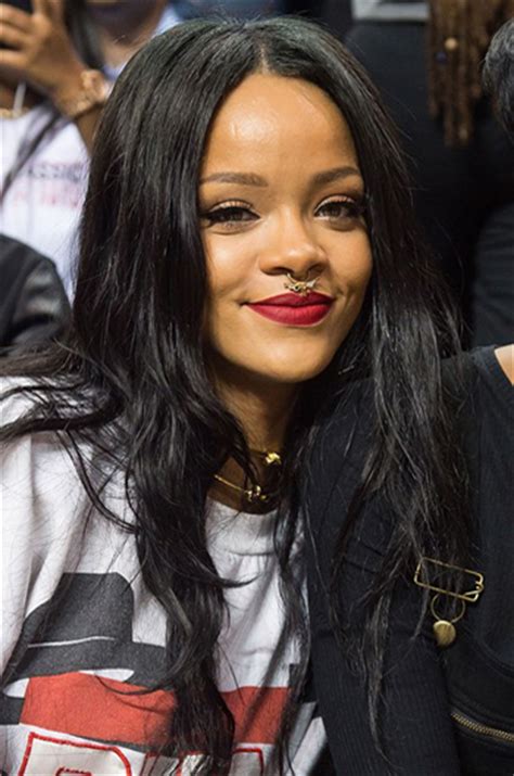 Rihanna Long Style Black Hair Straight Human Hair Celebrity Lace Wigs ...