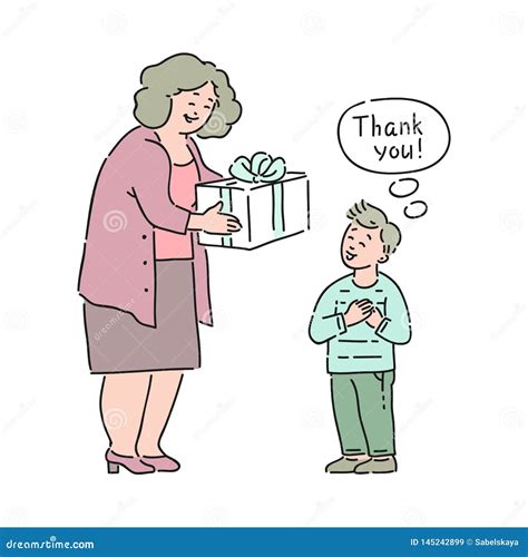 Kids Saying Thank You Clipart Black And White