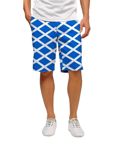 LoudMouth Golf Men's Jox-S Flat Front Shorts 32" Blue White - - Walmart.com