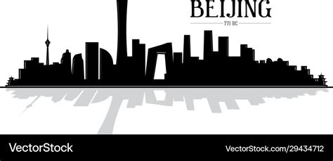 Beijing skyline silhouette Royalty Free Vector Image