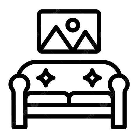 Living Room Vector Icon Design Illustration, Living Room, Sofa, Room PNG and Vector with ...