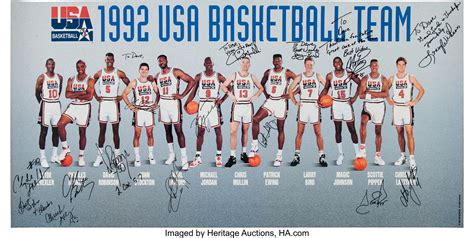 1992 Dream Team Signed Poster - Fischer Collection.. ... Basketball ...