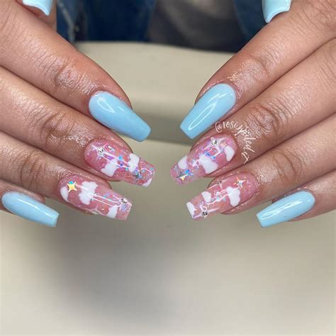 UPDATED: 55 Blissful Baby Blue Acrylic Nails (August 2020)