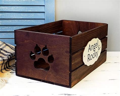 Dog Toy Box Personalized Dog Toy Storage Dog Paw Pet | Etsy