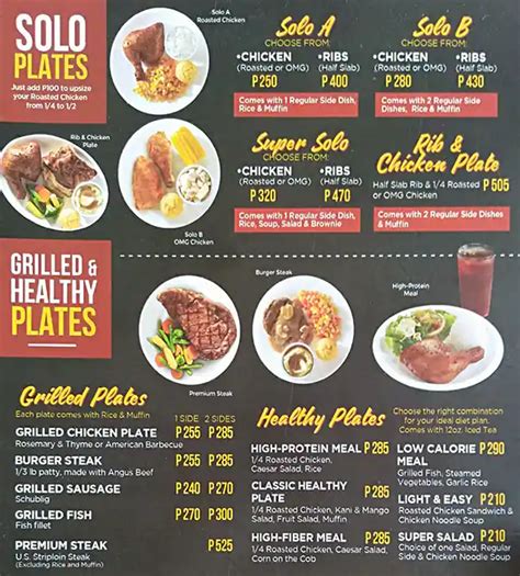 Kenny Rogers Menu with Prices: Kenny Rogers Singapore Menu Updated 2024