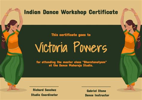 Indian Dance Workshop Certificate