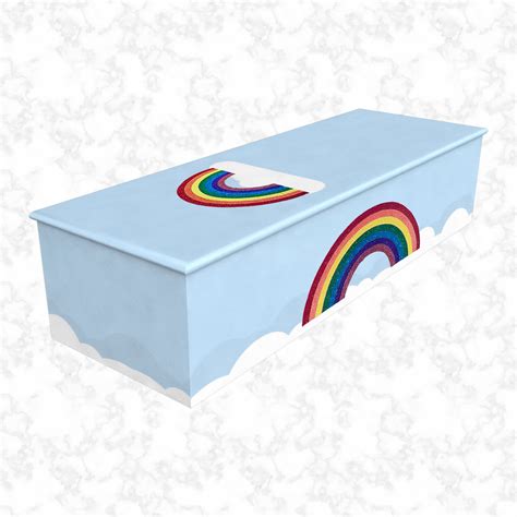 Glittering Rainbow Baby Blue - Child Casket & Coffin - The Funeral Outlet