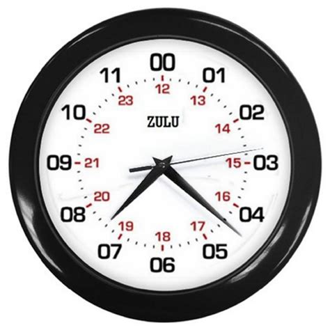 24 Hour Zulu GMT Greenwich Time Military Time Wall Clock 7 Colors | eBay