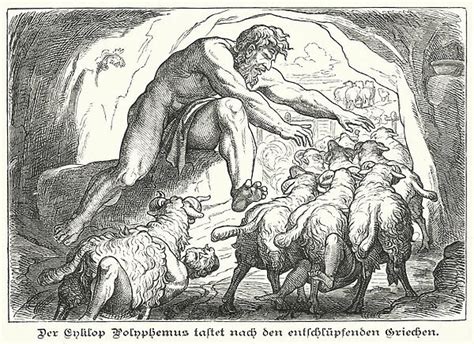 Odysseus and his companions in the cave of Polyphemus (Photos Framed, Prints,...) #24730774