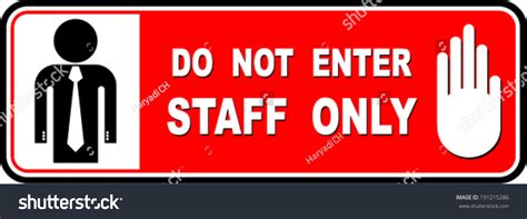 Staff Only Sticker Stock Vector (Royalty Free) 191215286 | Shutterstock