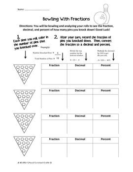 Fractions Activity: Bowling with Fractions by A Middle School Survival Guide