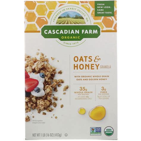 Cascadian Farm, Organic Oats & Honey Granola Cereal, 16 oz (453 g) - iHerb