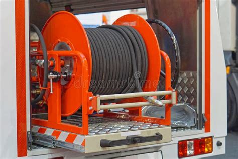 Fire truck hose stock image. Image of engine, truck - 203329947