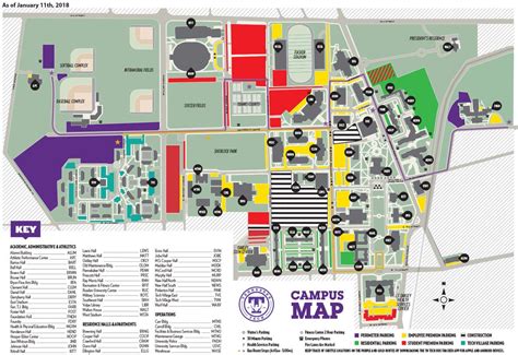 Tennessee Tech University Campus Map - Tourist Map Of English